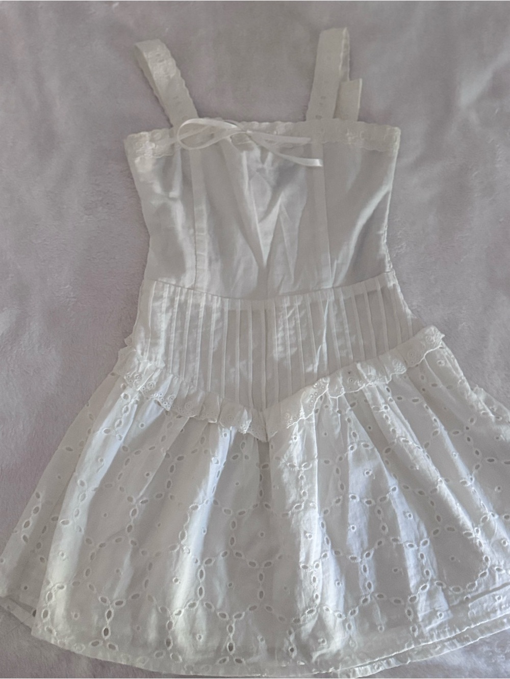 Katie J NYC White Eyelet Cotton Sundress
